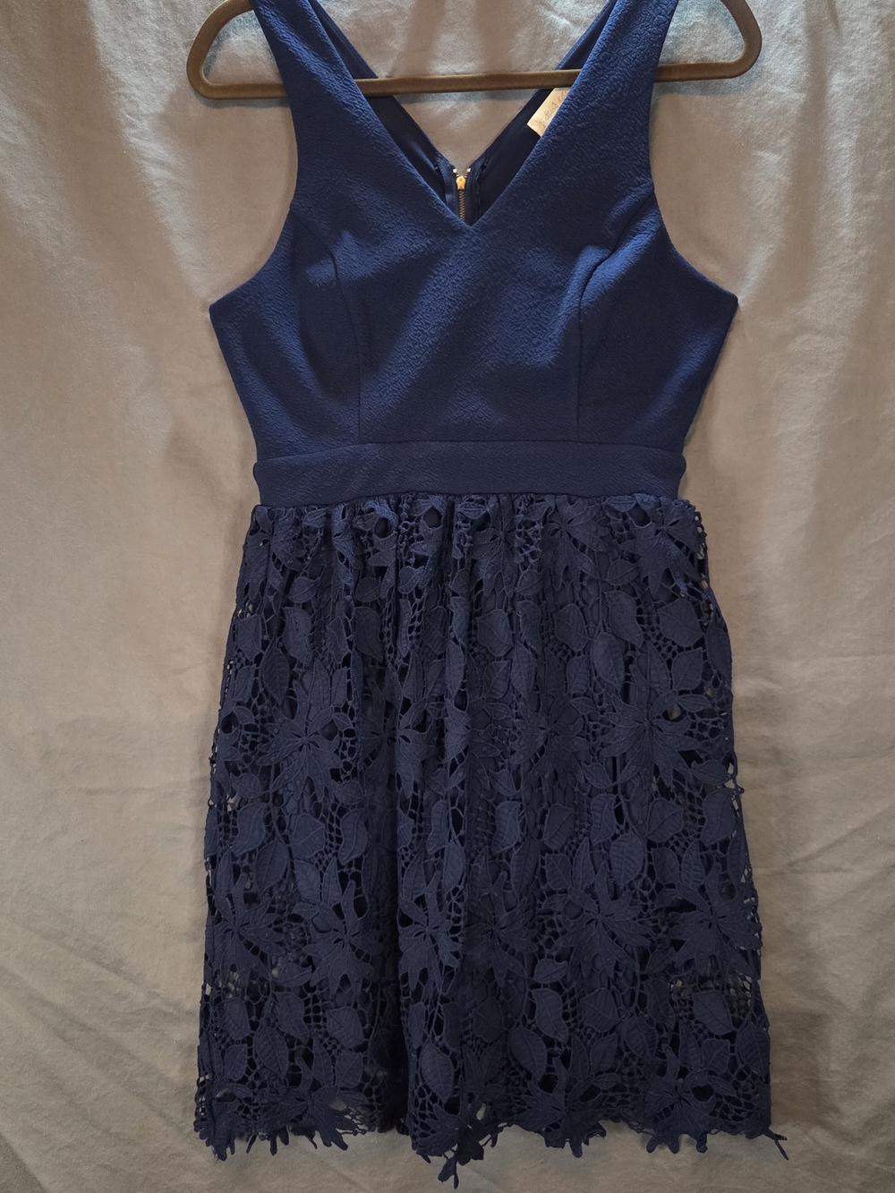 Altard State Navy Blue Floral Crochet Lace Skirt Mini Dress Womens Medium